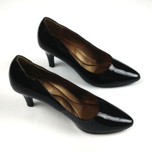 Hush Puppies Womens Heels Black Size 8 Patent Shoe